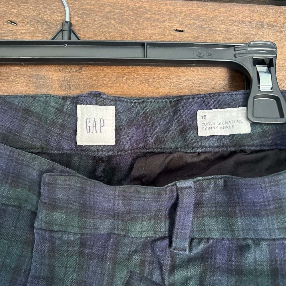 Gap Womens Signature Skinny Ankle Slim Pants Multicolor Plaid Mid Rise 14 - Picture 3 of 6